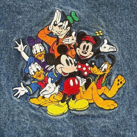Disney Vintage Jean Denim Jacket Embroidered Mickey Mouse and Friends Kids XS - Picture 4 of 6